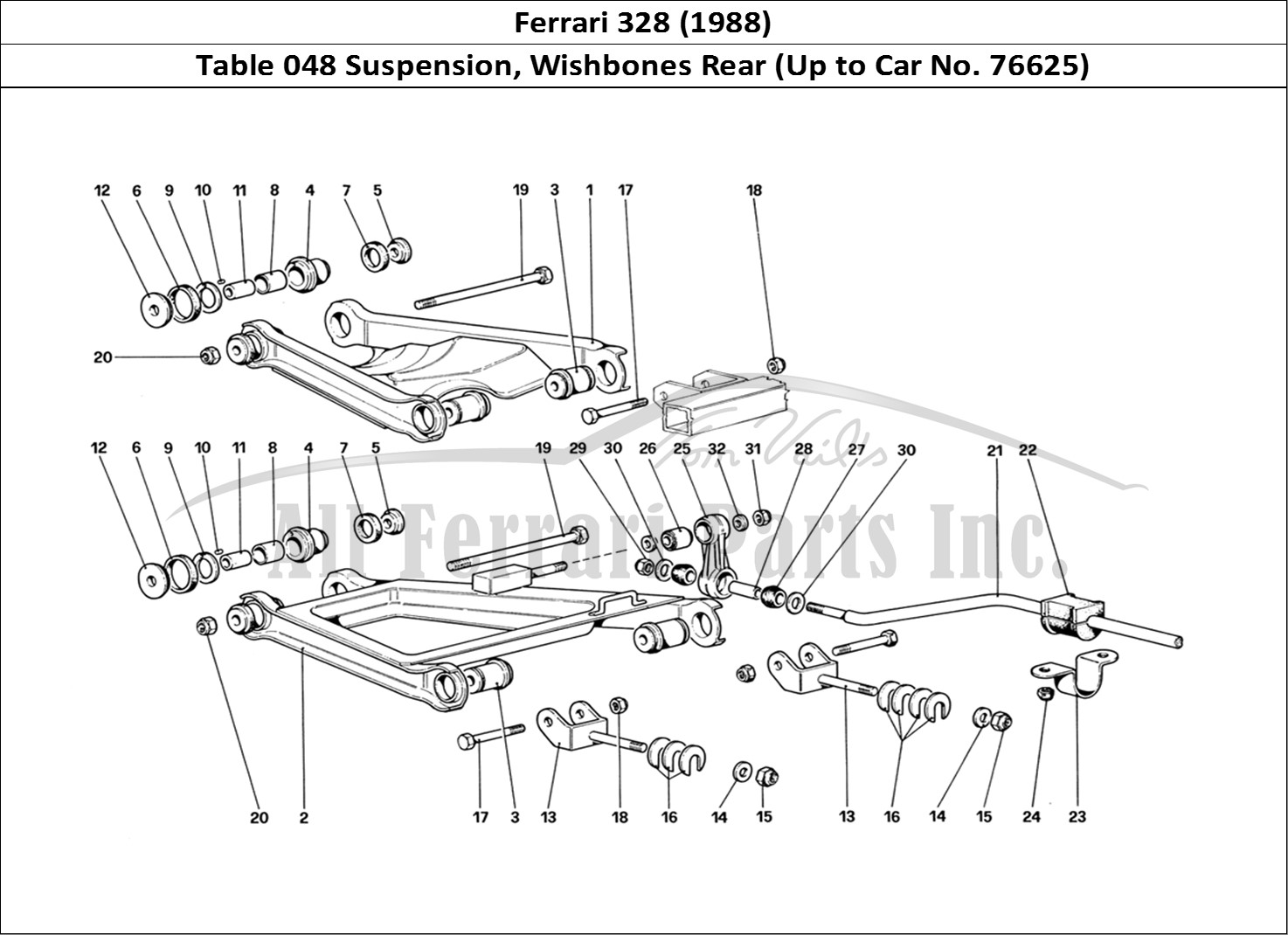 Ferrari Parts Ferrari 328 (1988) Page 048 Rear Suspension - Wishbon