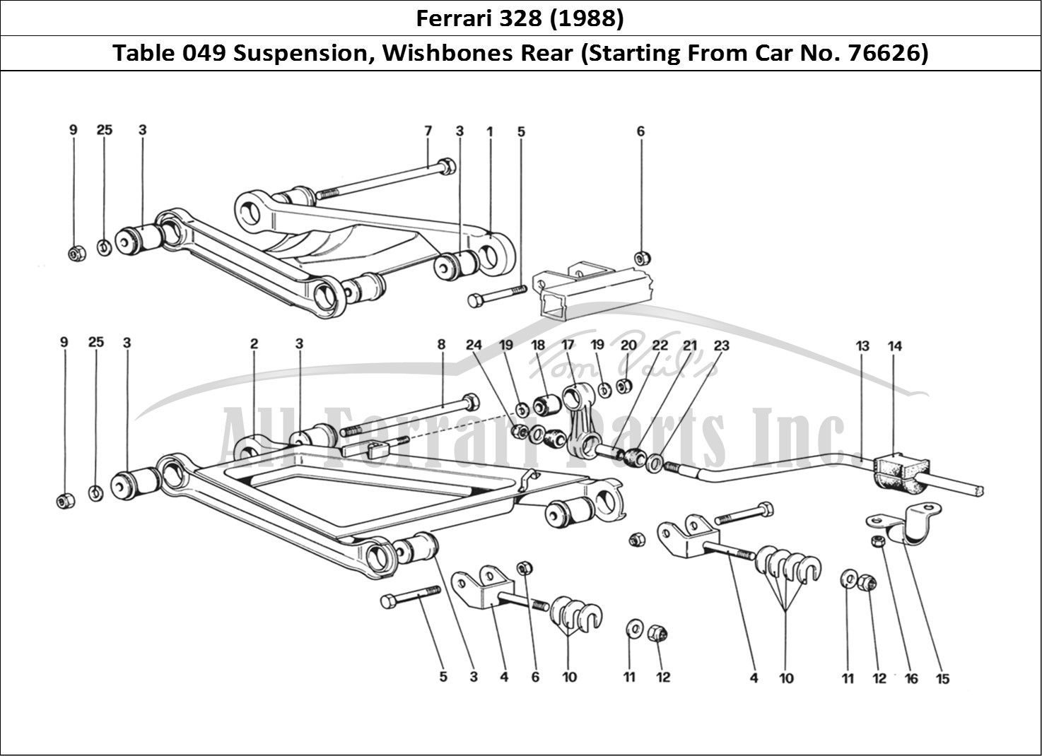 Ferrari Parts Ferrari 328 (1988) Page 049 Rear Suspension - Wishbon