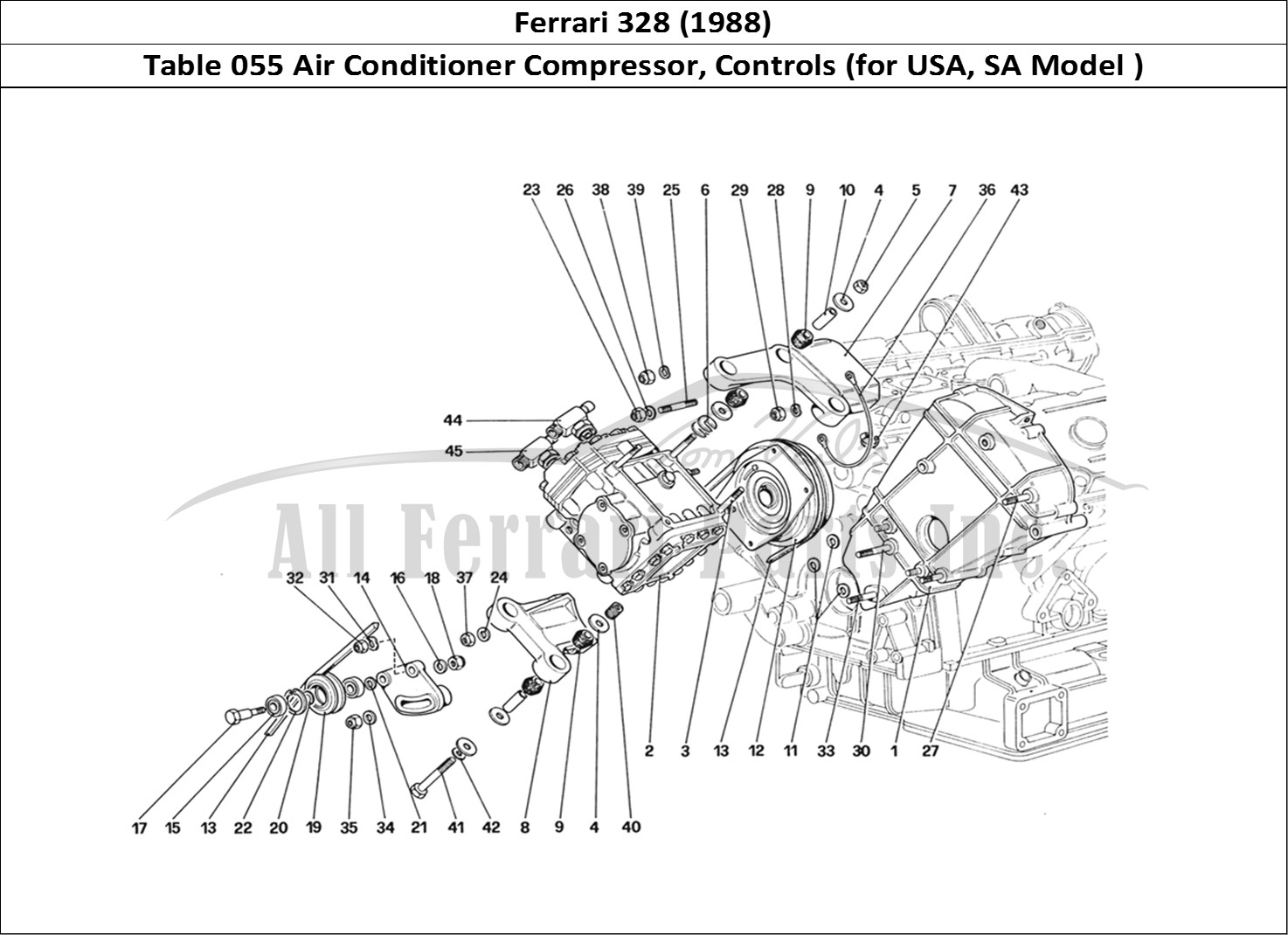 Ferrari Parts Ferrari 328 (1988) Page 055 Air Conditioning Compress