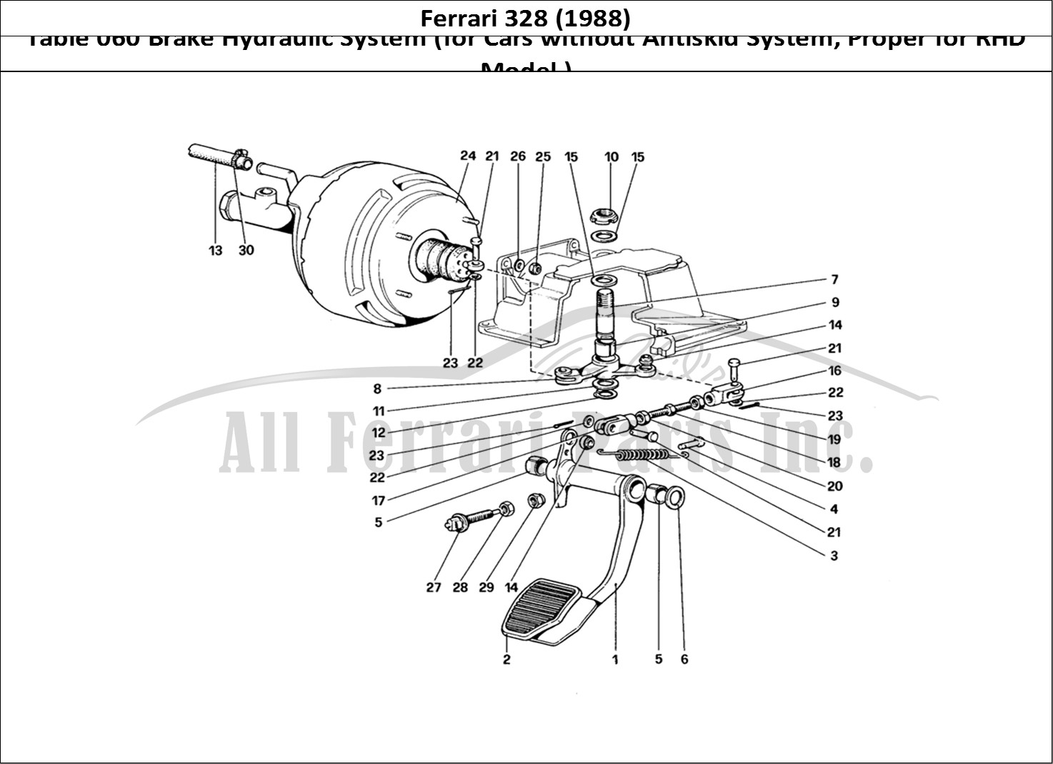 Ferrari Parts Ferrari 328 (1988) Page 060 Brake Hydraulic System (f