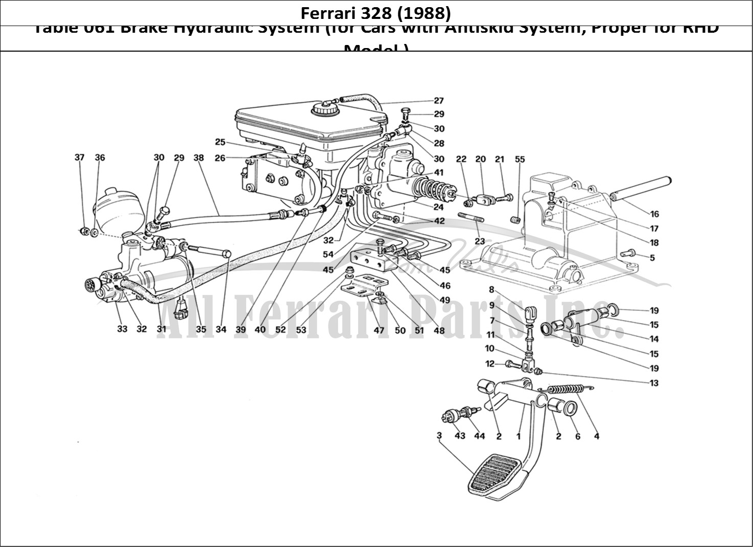 Ferrari Parts Ferrari 328 (1988) Page 061 Brake Hydraulic System (f