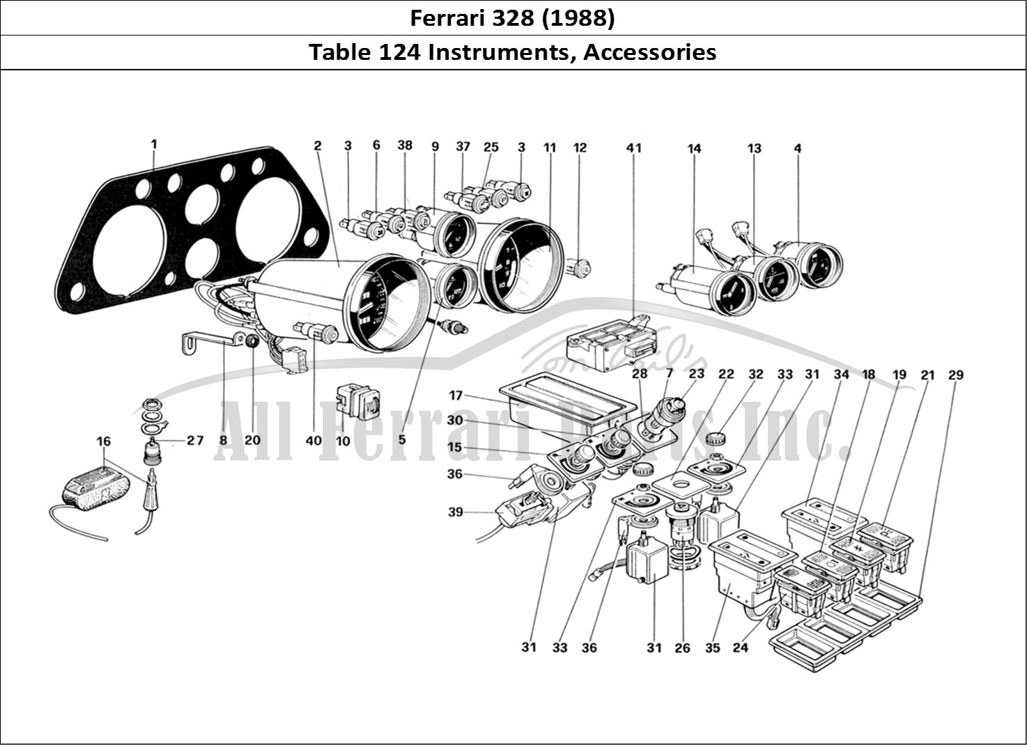 Ferrari Parts Ferrari 328 (1988) Page 124 Instruments and Accessori