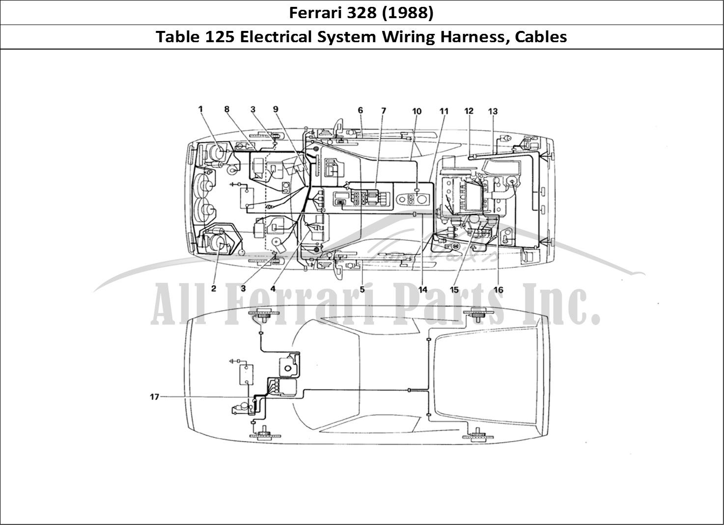 Ferrari Parts Ferrari 328 (1988) Page 125 Electrical System - Cable