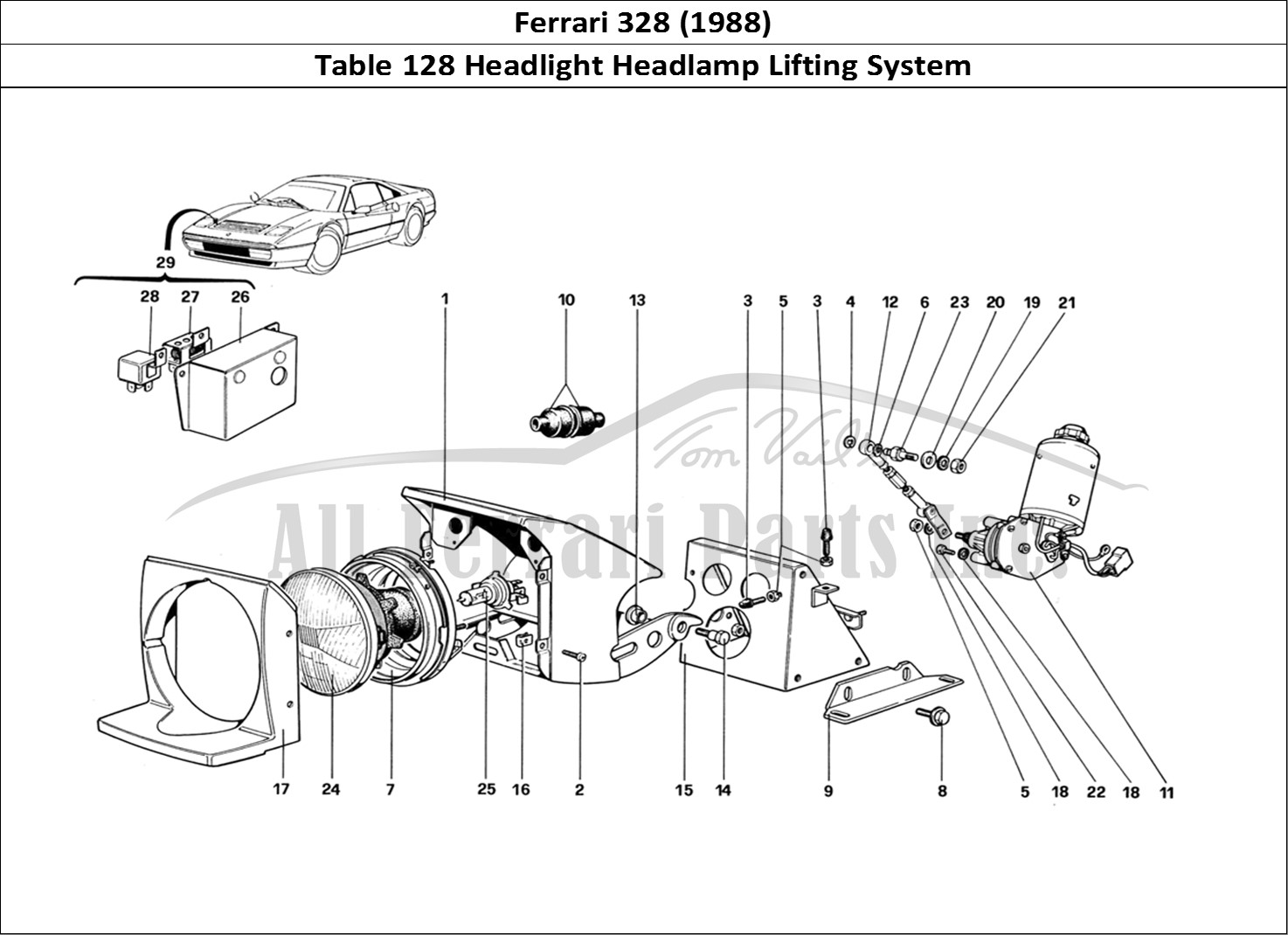 Ferrari Parts Ferrari 328 (1988) Page 128 Lights Lifting Device and