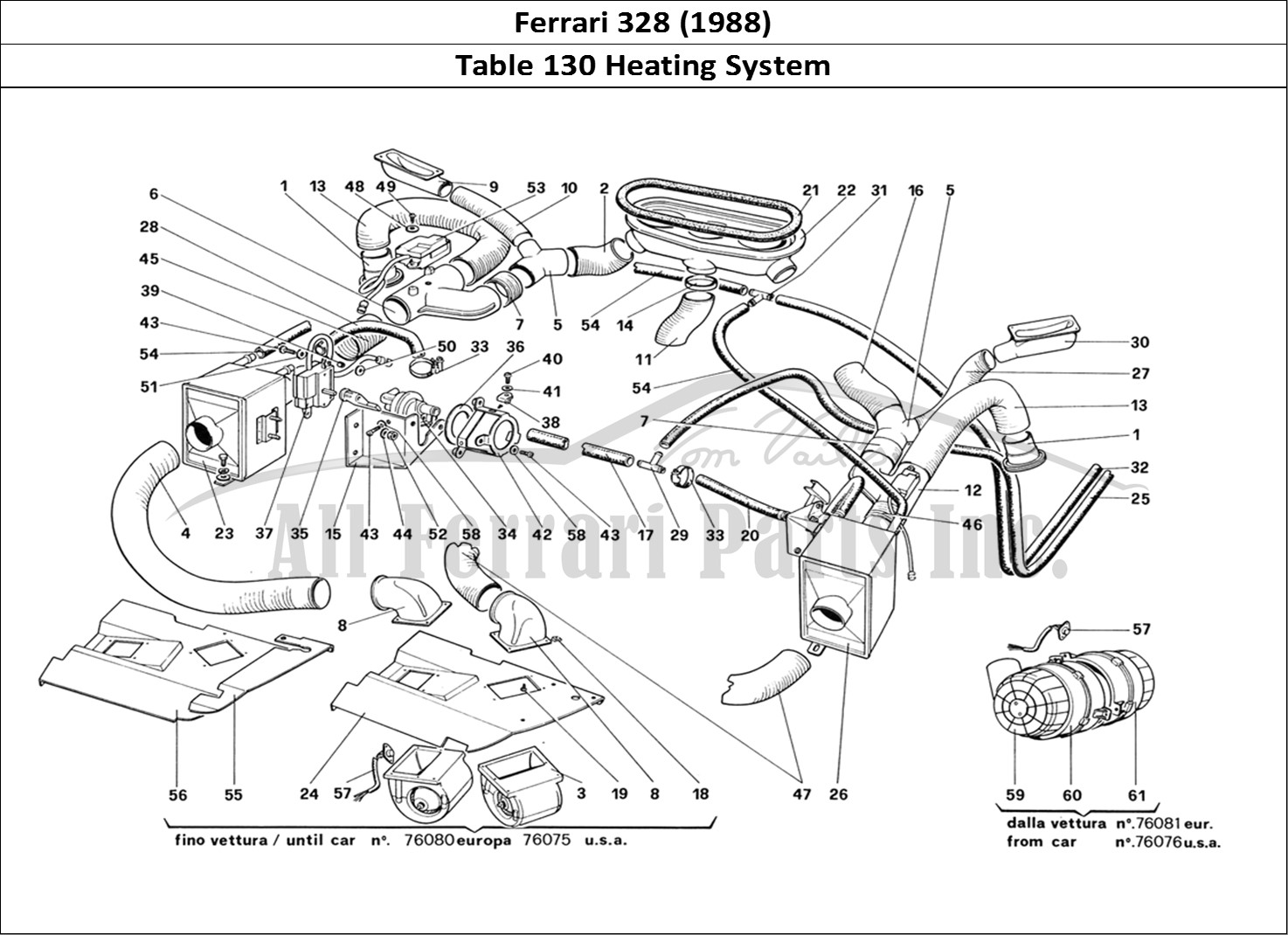 Ferrari Parts Ferrari 328 (1988) Page 130 Heating System