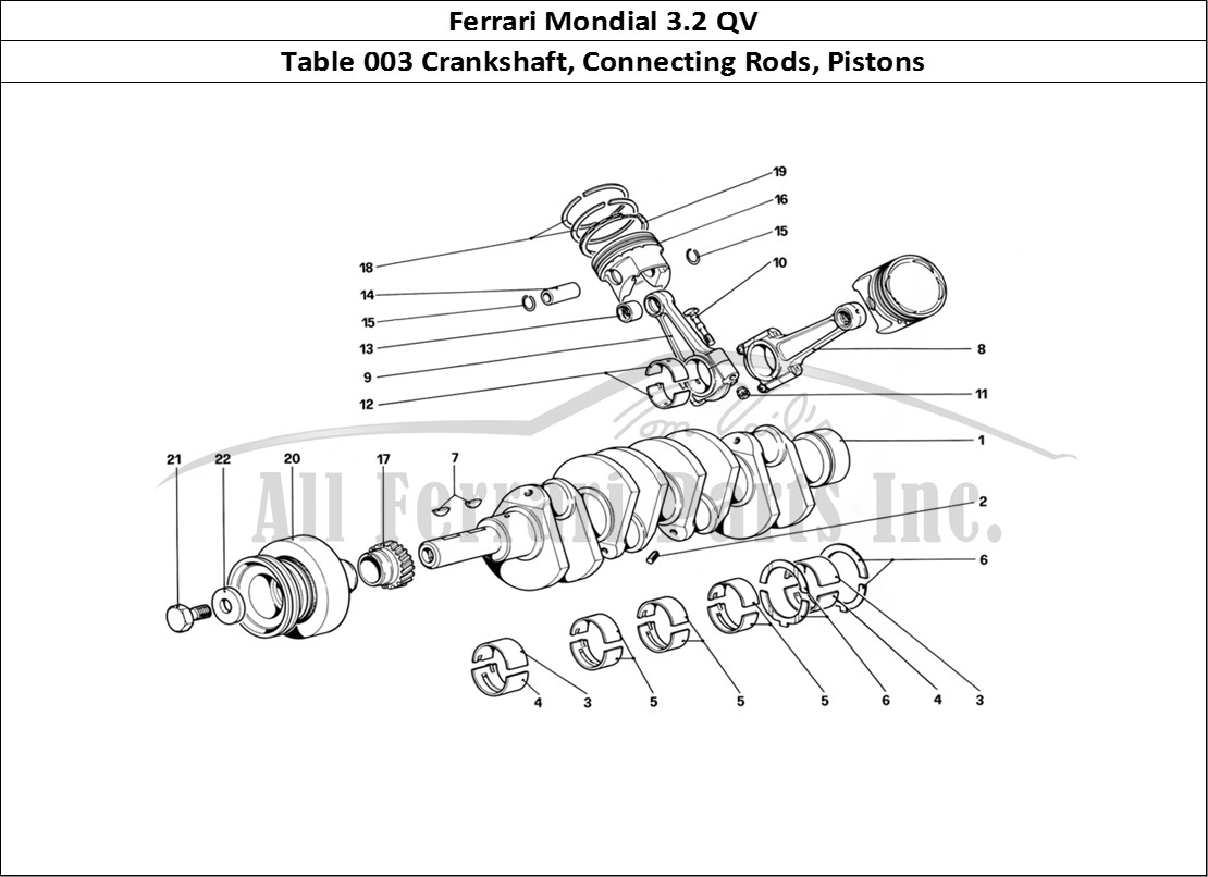 Ferrari Parts Ferrari Mondial 3.2 QV (1987) Page 003 Crankshaft - Connecting R