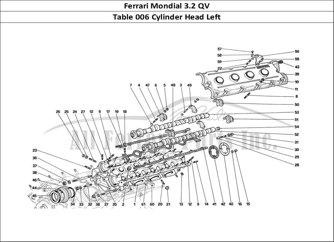 Ferrari Parts Ferrari Mondial 3.2 QV (1987) Page 006 Cylinder Head (Left)