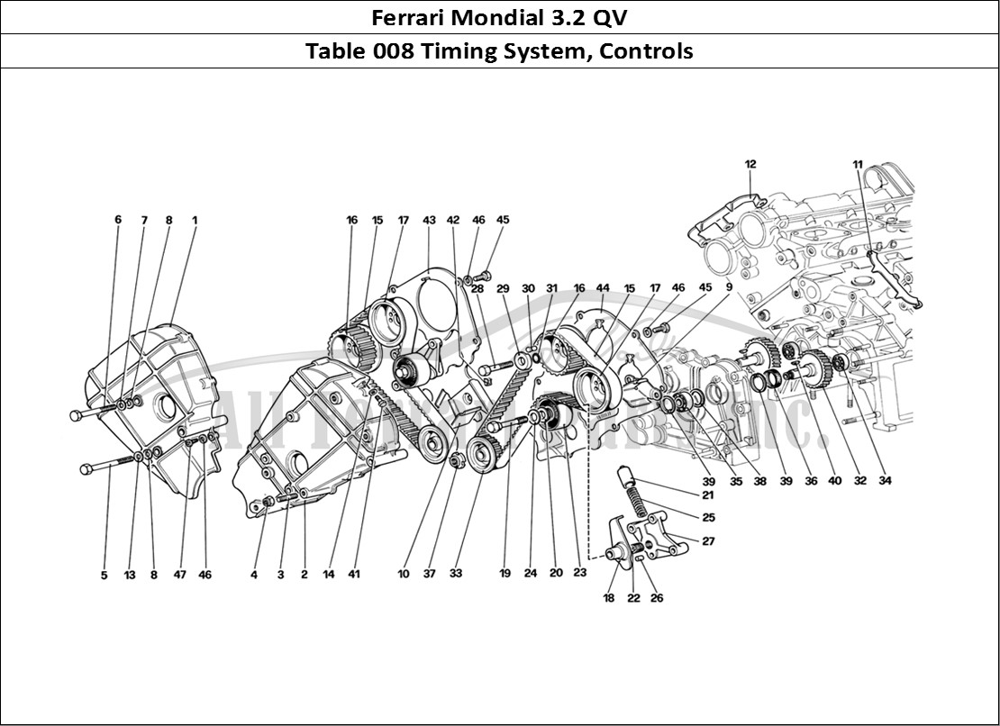 Ferrari Parts Ferrari Mondial 3.2 QV (1987) Page 008 Timing System - Controls