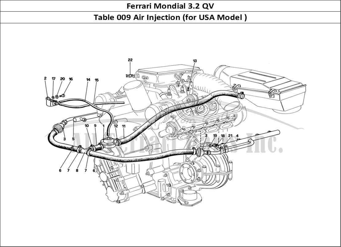 Ferrari Parts Ferrari Mondial 3.2 QV (1987) Page 009 Air Injection (For US Ver