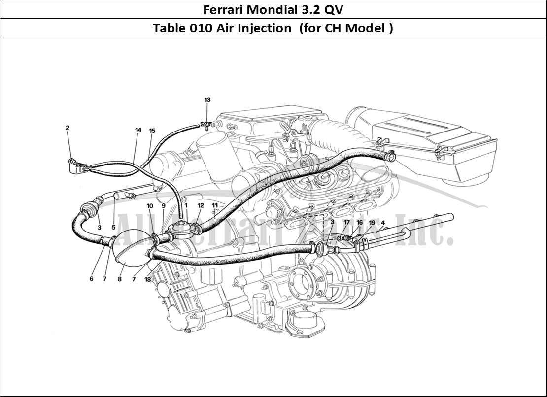 Ferrari Parts Ferrari Mondial 3.2 QV (1987) Page 010 Air Injection (For CH Ver