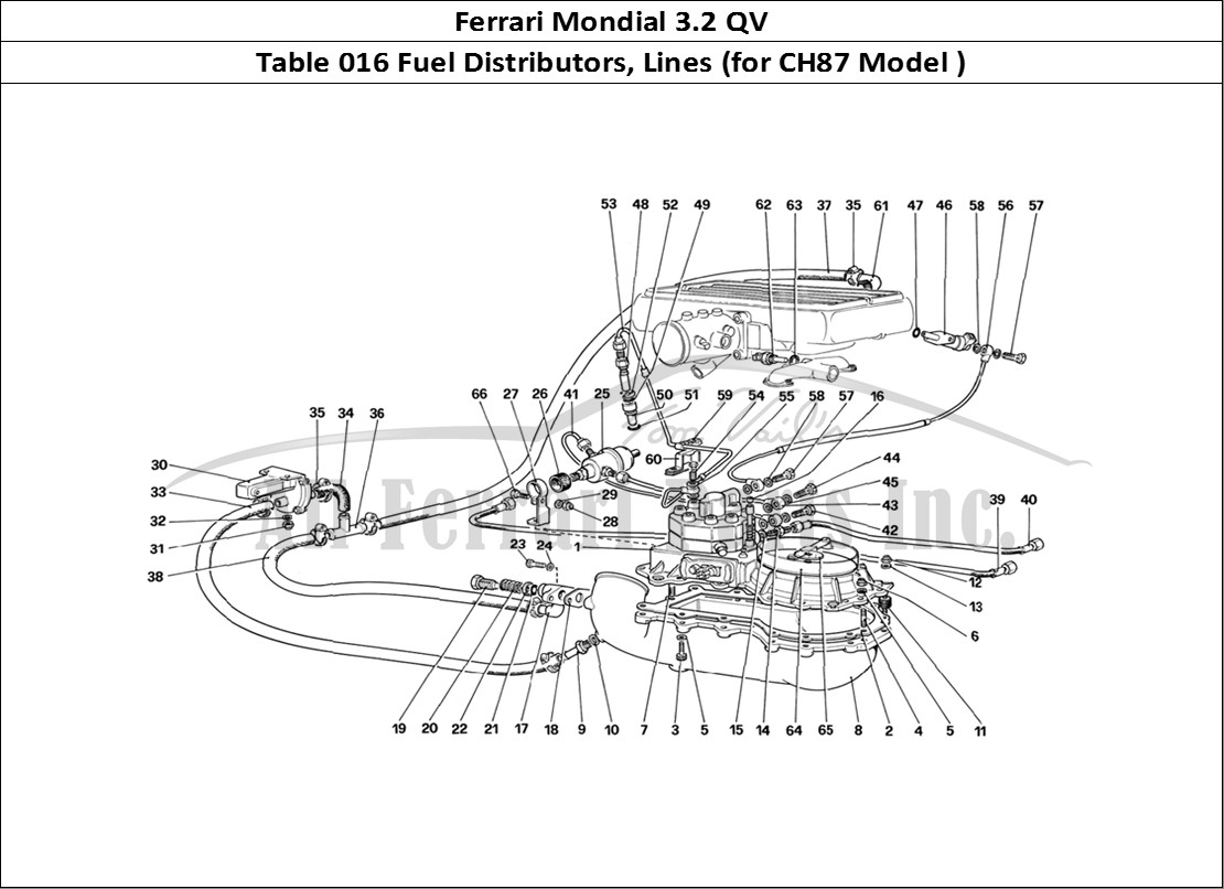 Ferrari Parts Ferrari Mondial 3.2 QV (1987) Page 016 Fuel Distributors Lines (