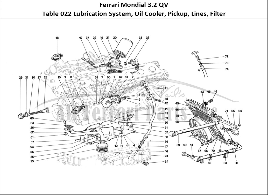 Ferrari Parts Ferrari Mondial 3.2 QV (1987) Page 022 Lubrication System