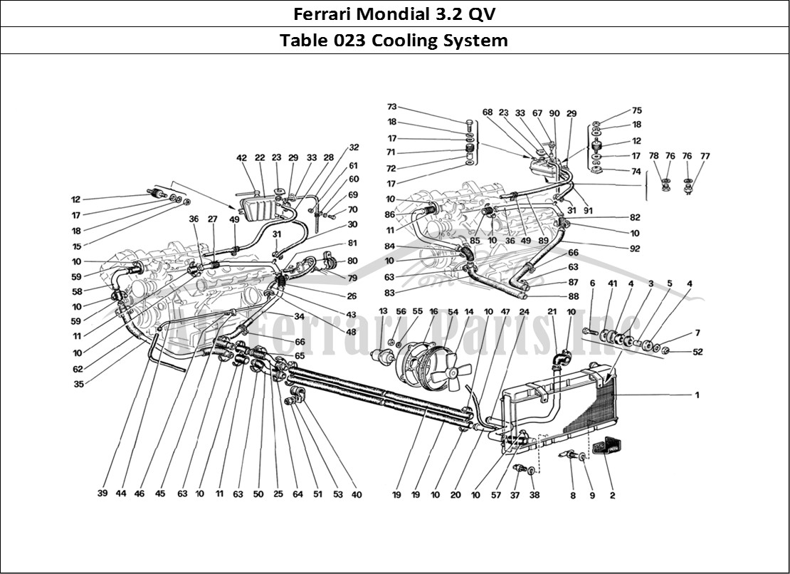 Ferrari Parts Ferrari Mondial 3.2 QV (1987) Page 023 Cooling System