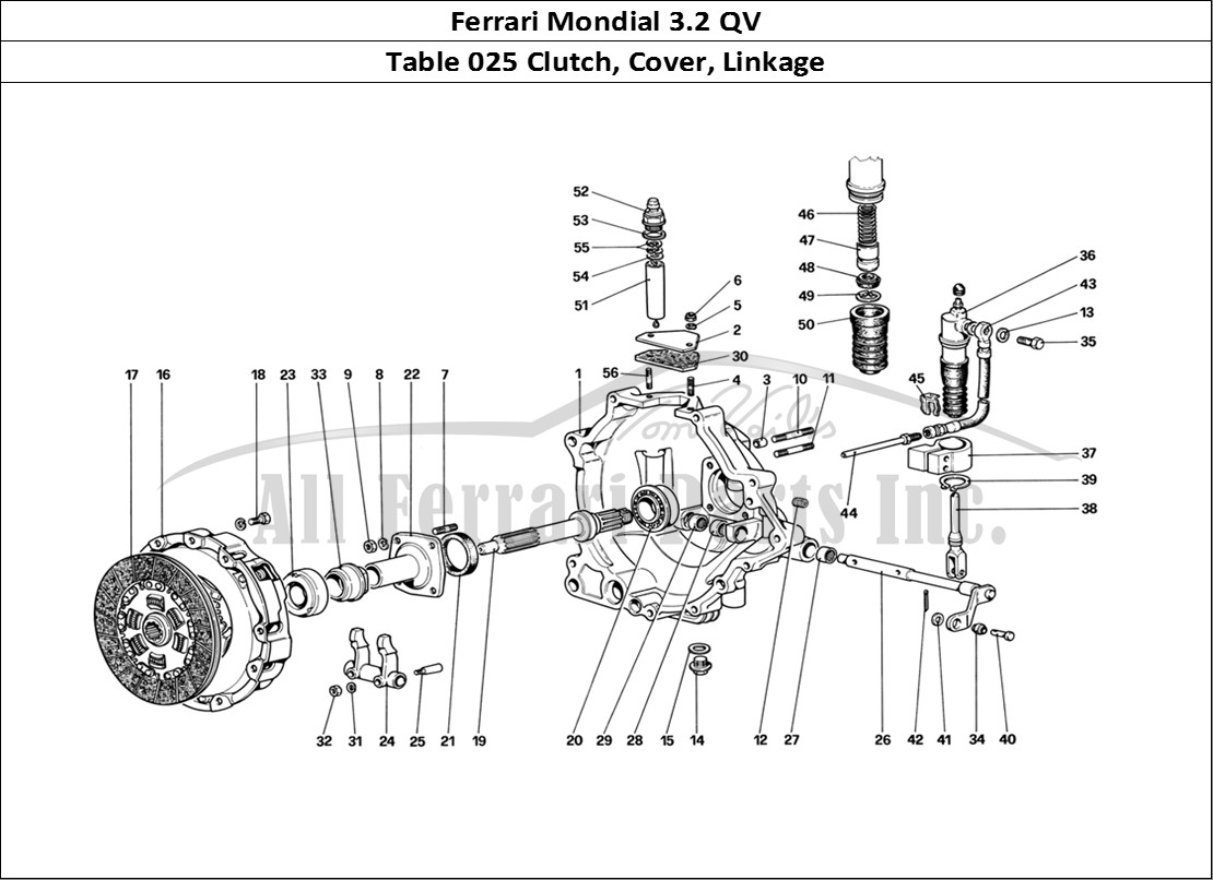 Ferrari Parts Ferrari Mondial 3.2 QV (1987) Page 025 Clutch and Controls