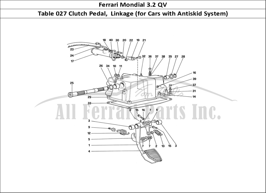 Ferrari Parts Ferrari Mondial 3.2 QV (1987) Page 027 Clutch Release Control (F