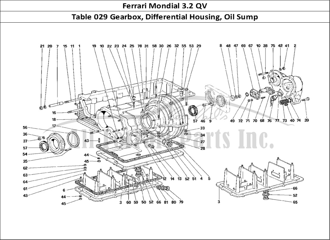 Ferrari Parts Ferrari Mondial 3.2 QV (1987) Page 029 Gearbox - Differential Ho