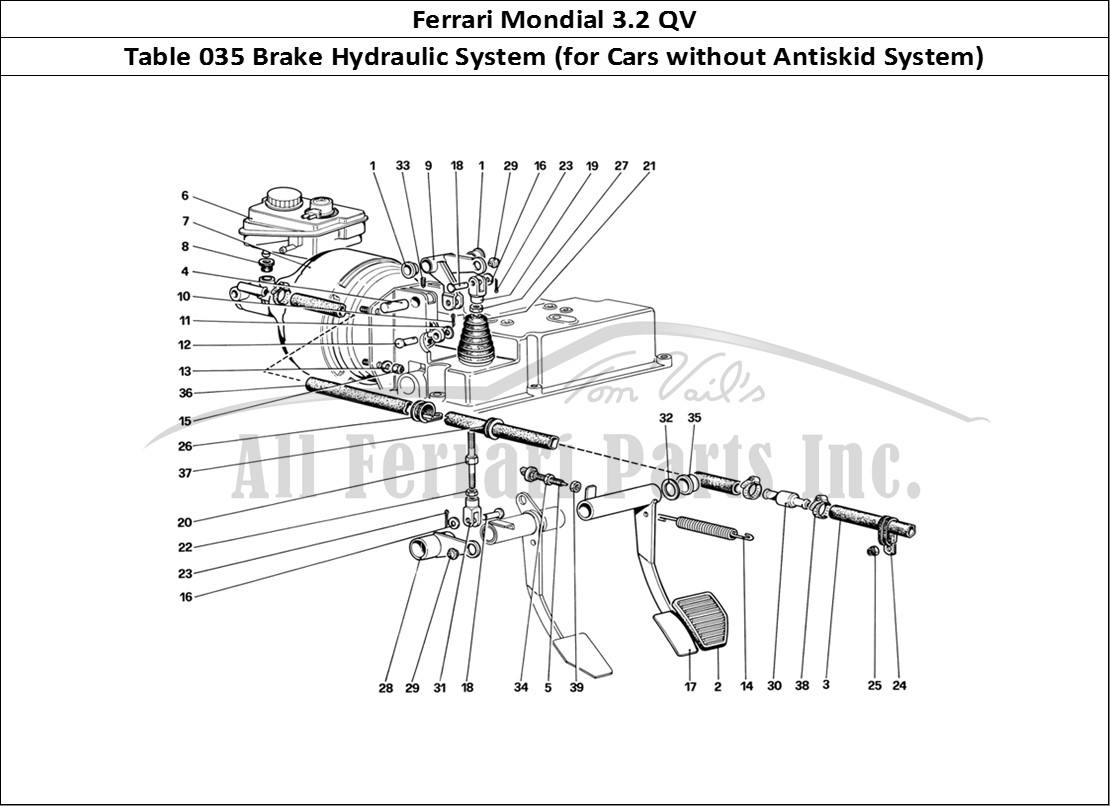 Ferrari Parts Ferrari Mondial 3.2 QV (1987) Page 035 Brake Hydraulic System (F