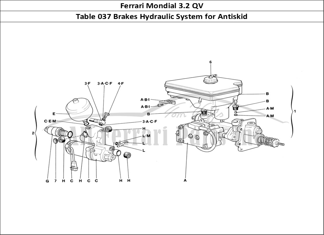 Ferrari Parts Ferrari Mondial 3.2 QV (1987) Page 037 Hydraulic System For Anti