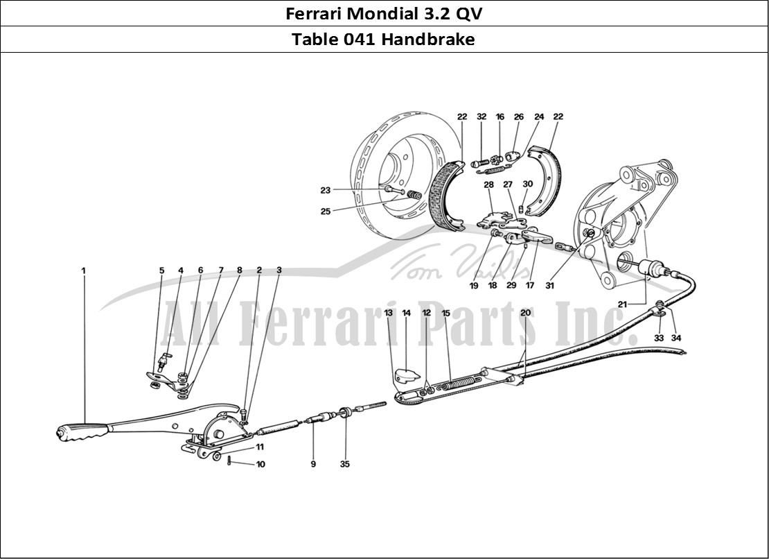 Ferrari Parts Ferrari Mondial 3.2 QV (1987) Page 041 Hand - Brake Control