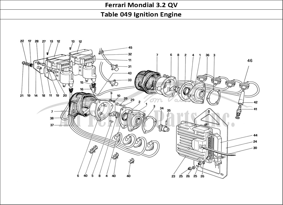 Ferrari Parts Ferrari Mondial 3.2 QV (1987) Page 049 Engine Ignition