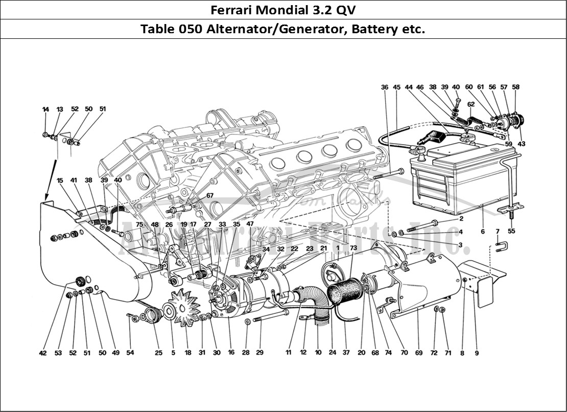 Ferrari Parts Ferrari Mondial 3.2 QV (1987) Page 050 Electric Generation Syste