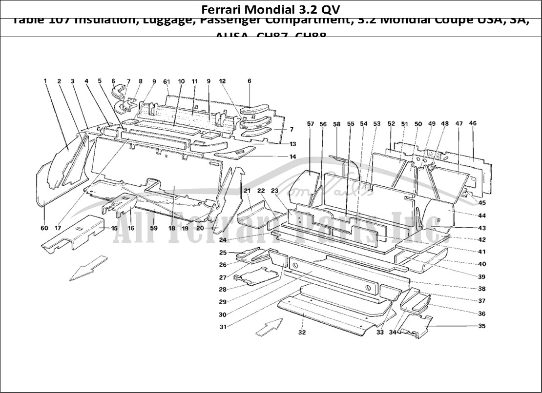 Ferrari Parts Ferrari Mondial 3.2 QV (1987) Page 107 Luggage and Passenger Com