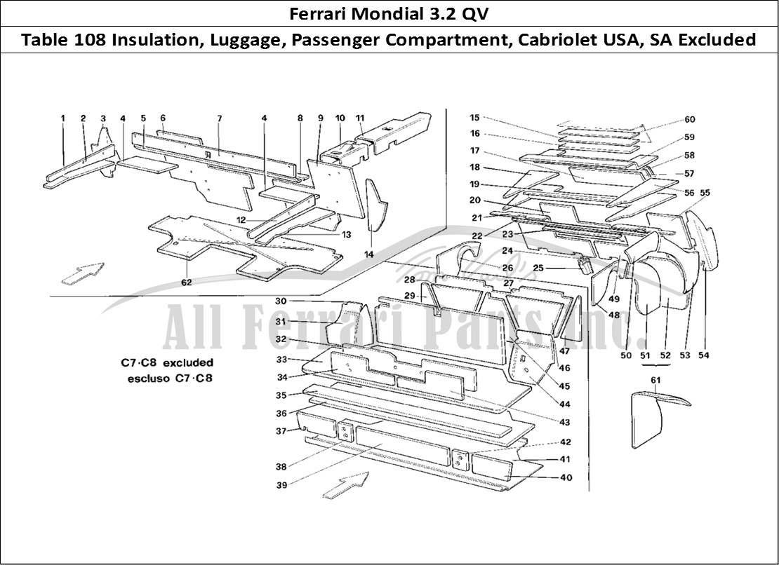 Ferrari Parts Ferrari Mondial 3.2 QV (1987) Page 108 Luggage and Passenger Com
