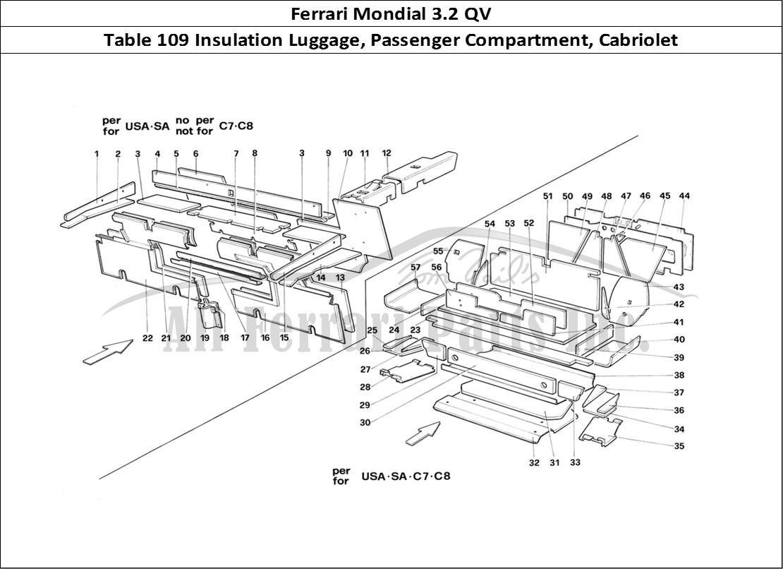 Ferrari Parts Ferrari Mondial 3.2 QV (1987) Page 109 Luggage and Passenger Com