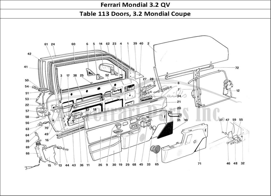 Ferrari Parts Ferrari Mondial 3.2 QV (1987) Page 113 Doors - 3.2 Mondial Coupe
