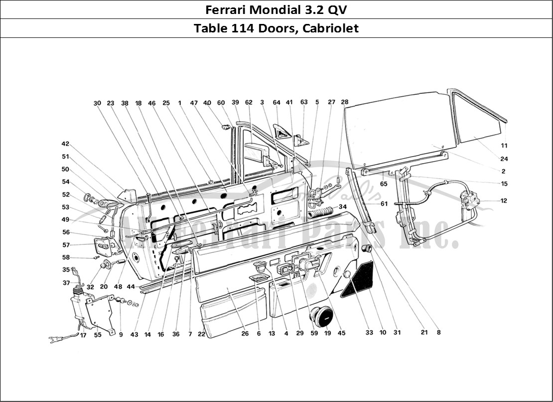 Ferrari Parts Ferrari Mondial 3.2 QV (1987) Page 114 Doors - Cabriolet