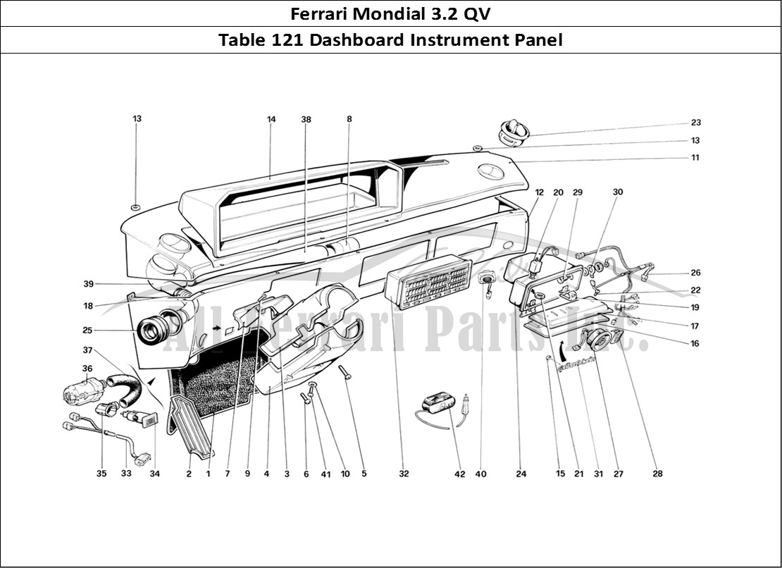 Ferrari Parts Ferrari Mondial 3.2 QV (1987) Page 121 Instruments Panel