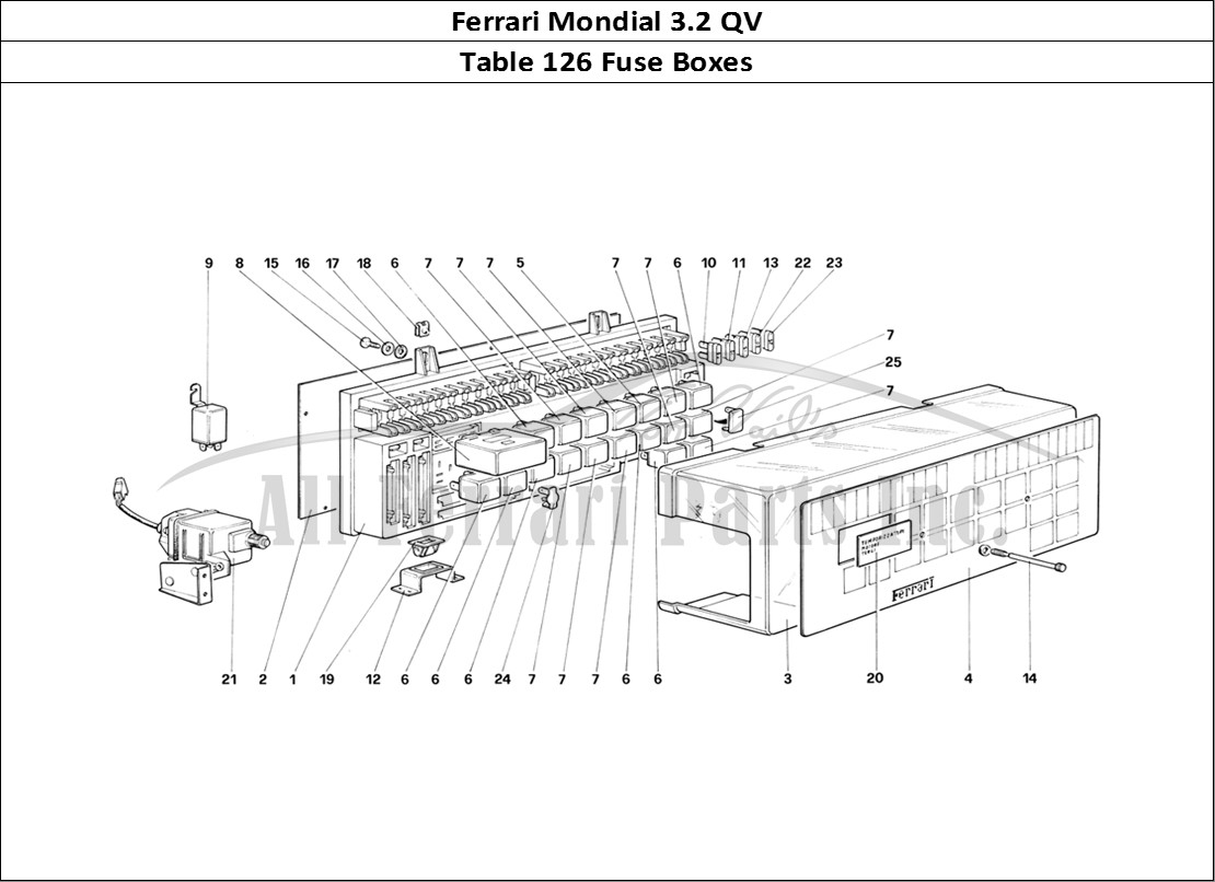 Ferrari Parts Ferrari Mondial 3.2 QV (1987) Page 126 Electrical Boards