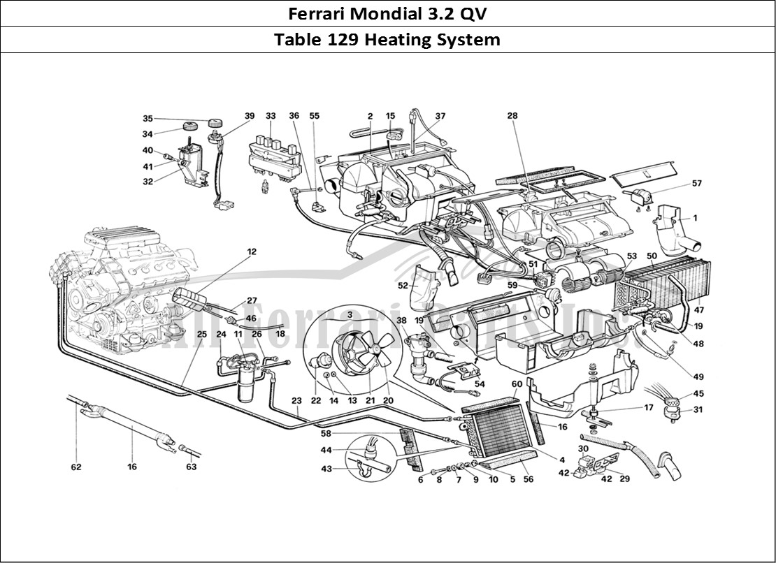 Ferrari Parts Ferrari Mondial 3.2 QV (1987) Page 129 Heating System
