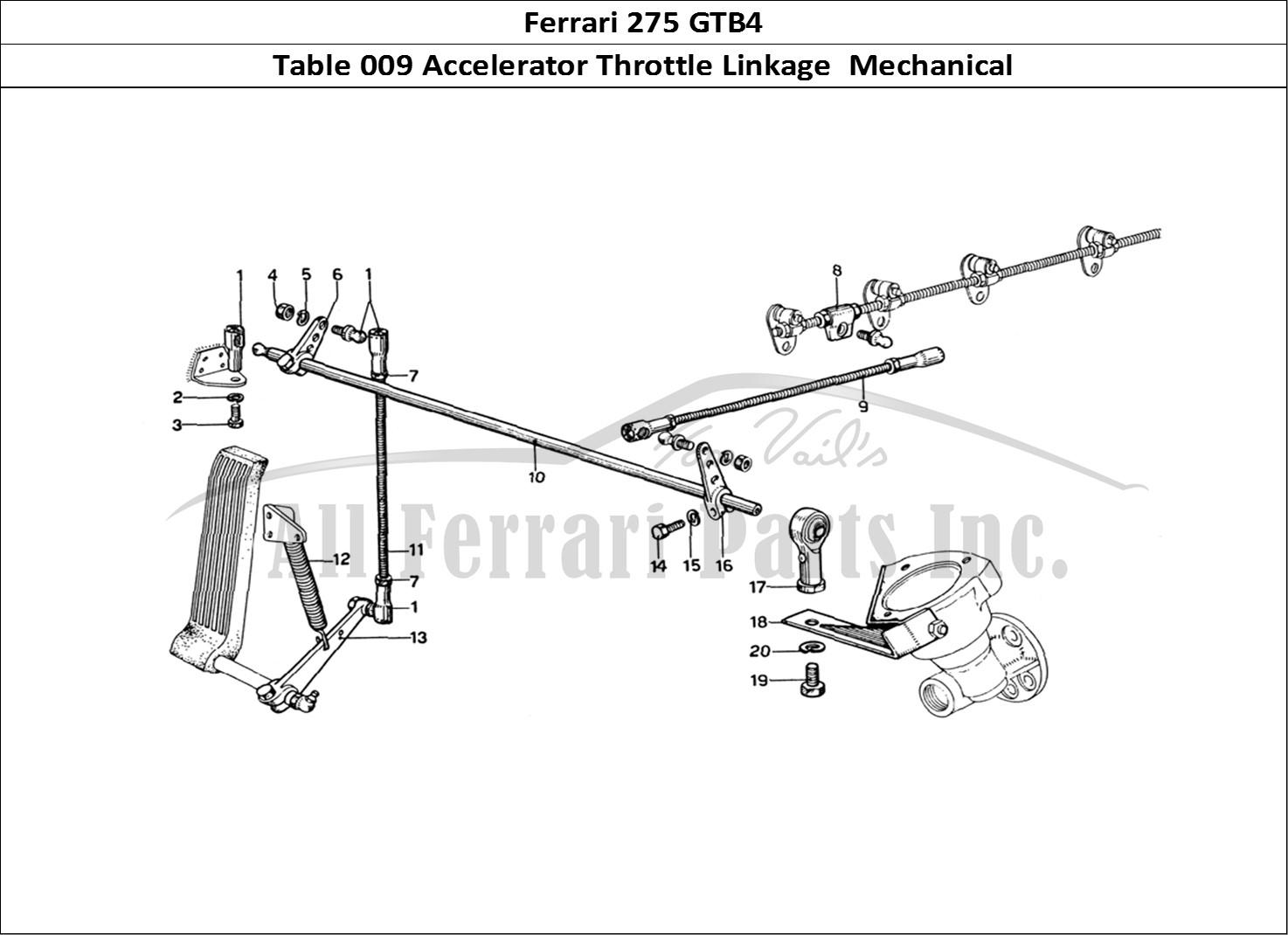 Ferrari Parts Ferrari 275 GTB4 Page 009 Mechanic Throttle Control