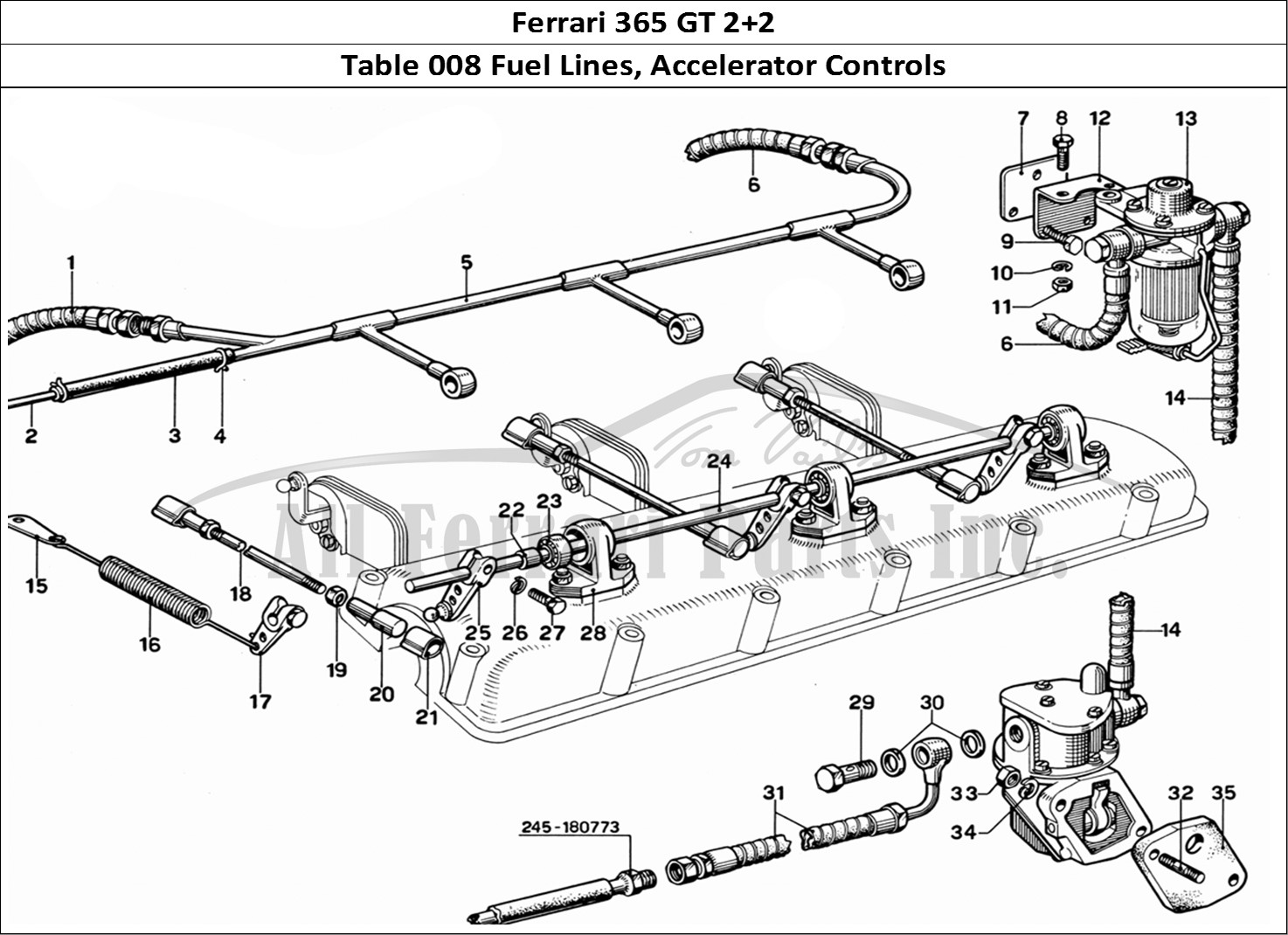 Ferrari Parts Ferrari 365 GT 2+2 (Mechanical) Page 008 Feeding and Controls