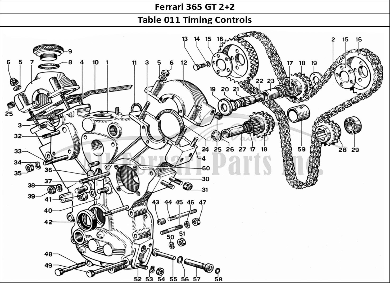 Ferrari Parts Ferrari 365 GT 2+2 (Mechanical) Page 011 Timing (Controls)