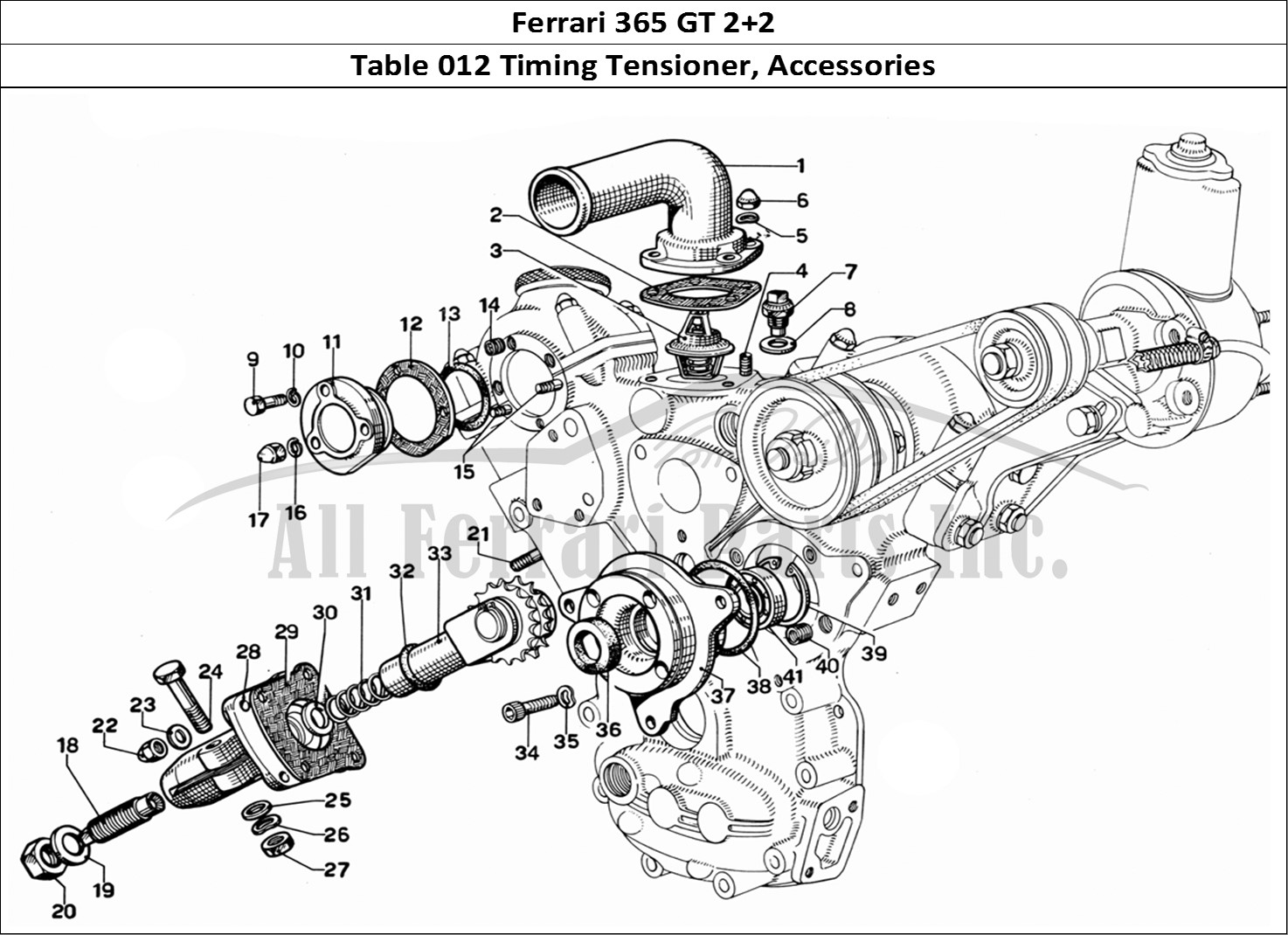 Ferrari Parts Ferrari 365 GT 2+2 (Mechanical) Page 012 Timing (Accessories)