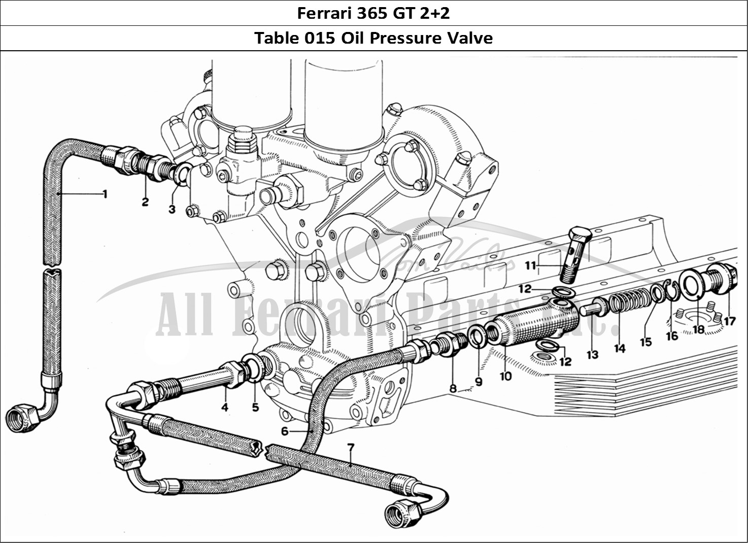 Ferrari Parts Ferrari 365 GT 2+2 (Mechanical) Page 015 Oil Pressure Valve