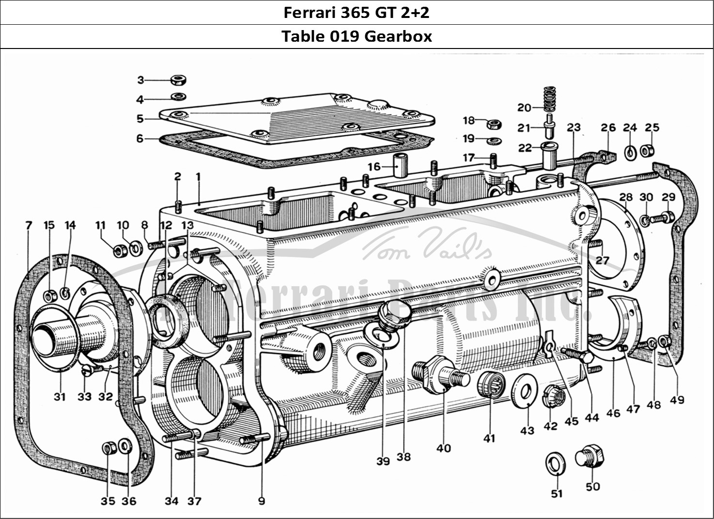 Ferrari Parts Ferrari 365 GT 2+2 (Mechanical) Page 019 Gear Box