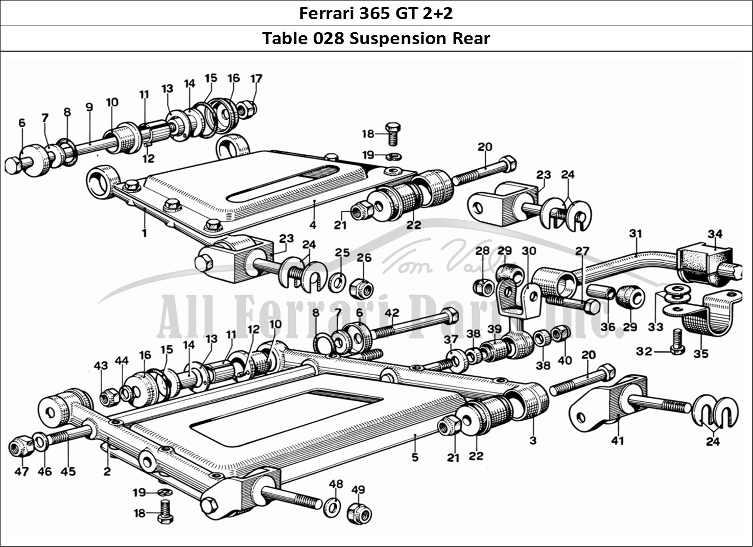 Ferrari Parts Ferrari 365 GT 2+2 (Mechanical) Page 028 Rear Suspension