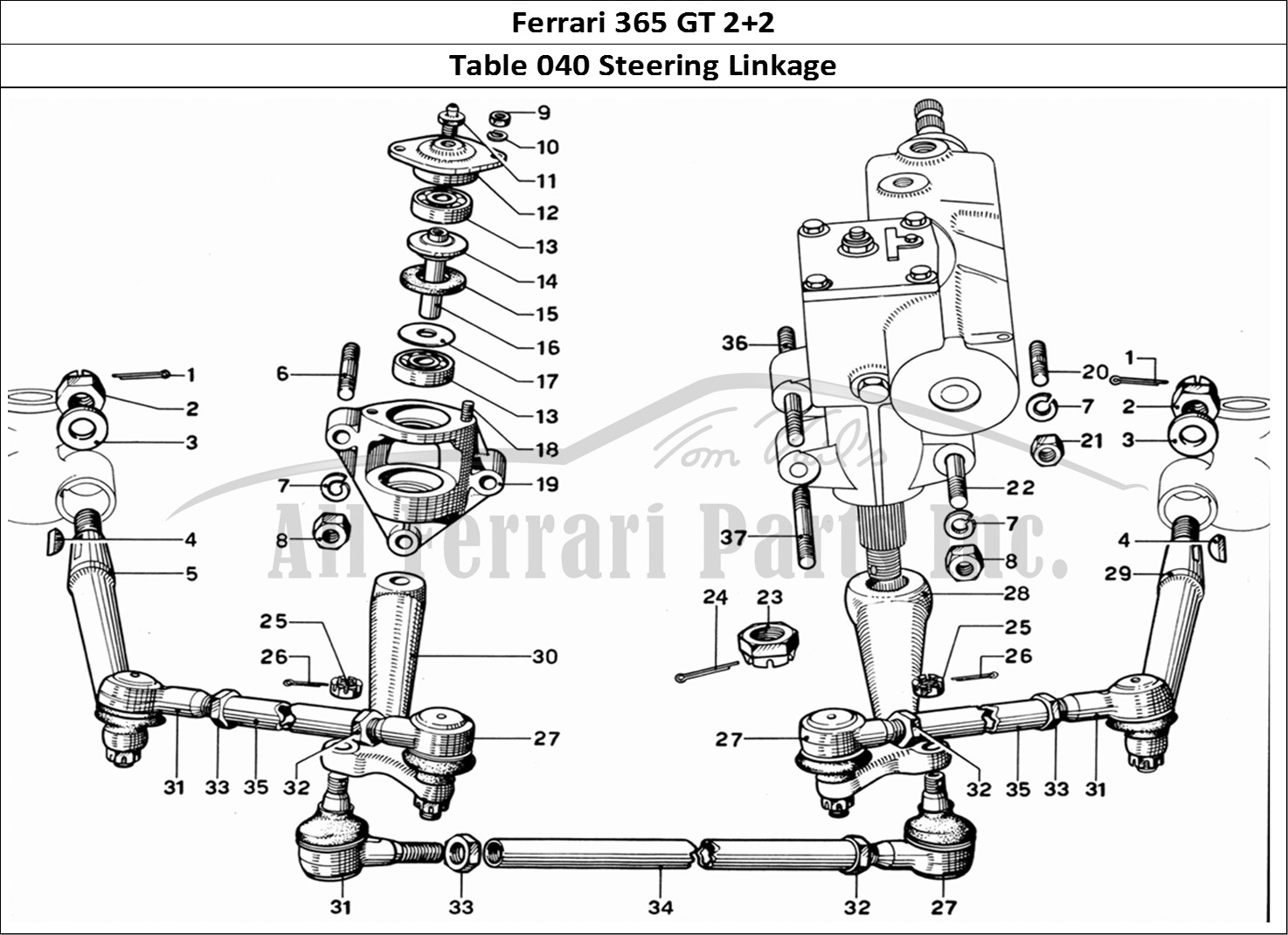 Ferrari Parts Ferrari 365 GT 2+2 (Mechanical) Page 040 Steering Linkage