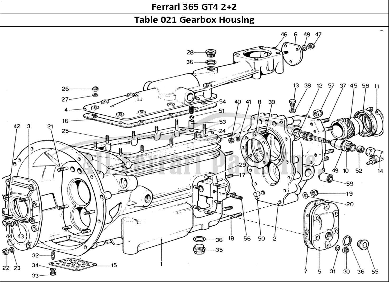 Ferrari Parts Ferrari 365 GT4 2+2 (1973) Page 021 Gearbox