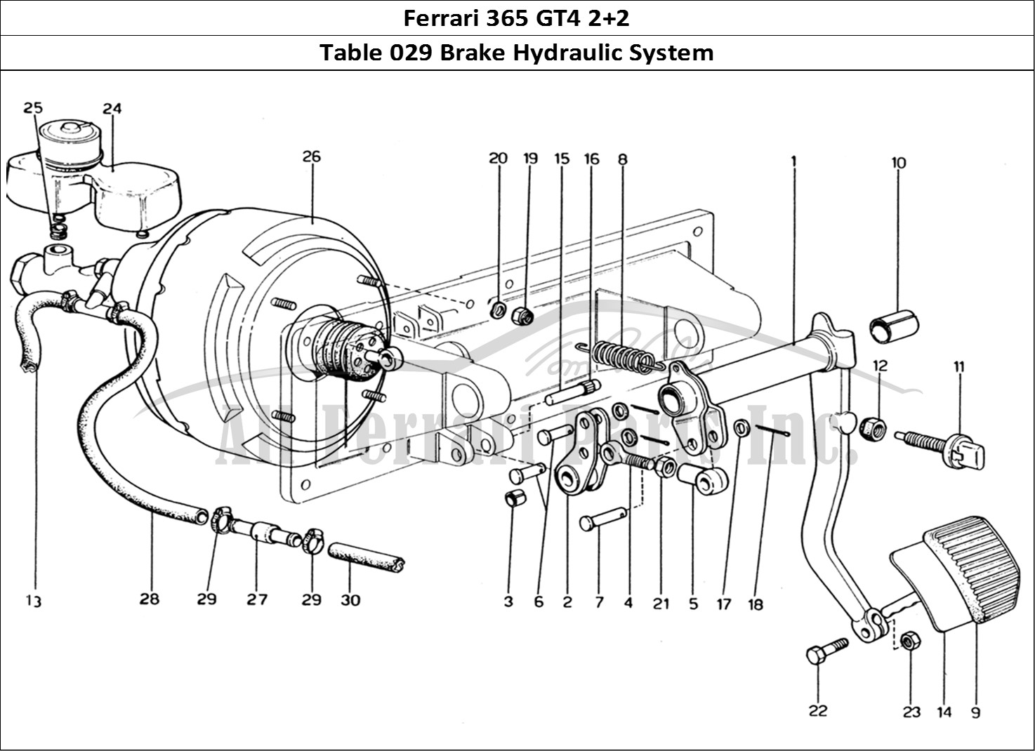 Ferrari Parts Ferrari 365 GT4 2+2 (1973) Page 029 Brake Hydraulic System