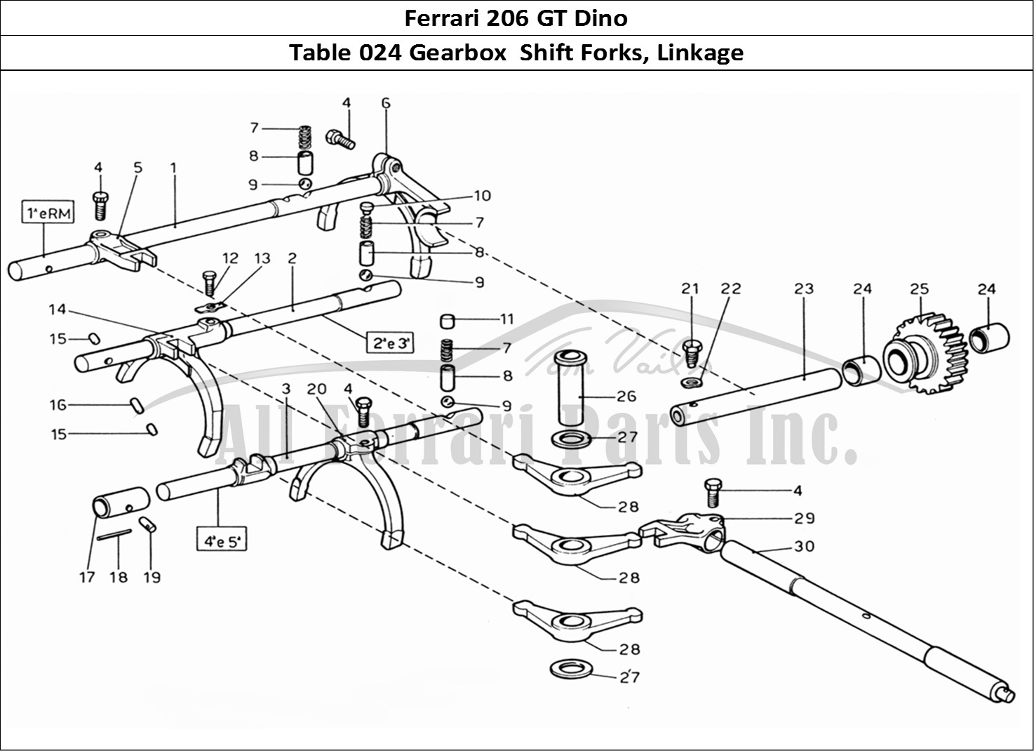 Ferrari Parts Ferrari 206 GT Dino (1969) Page 024 Inside Gear Box Controls