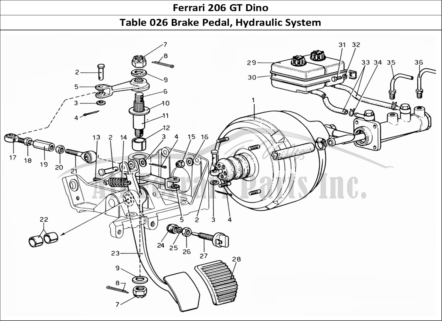 Ferrari Parts Ferrari 206 GT Dino (1969) Page 026 Brake Hydraulic Control