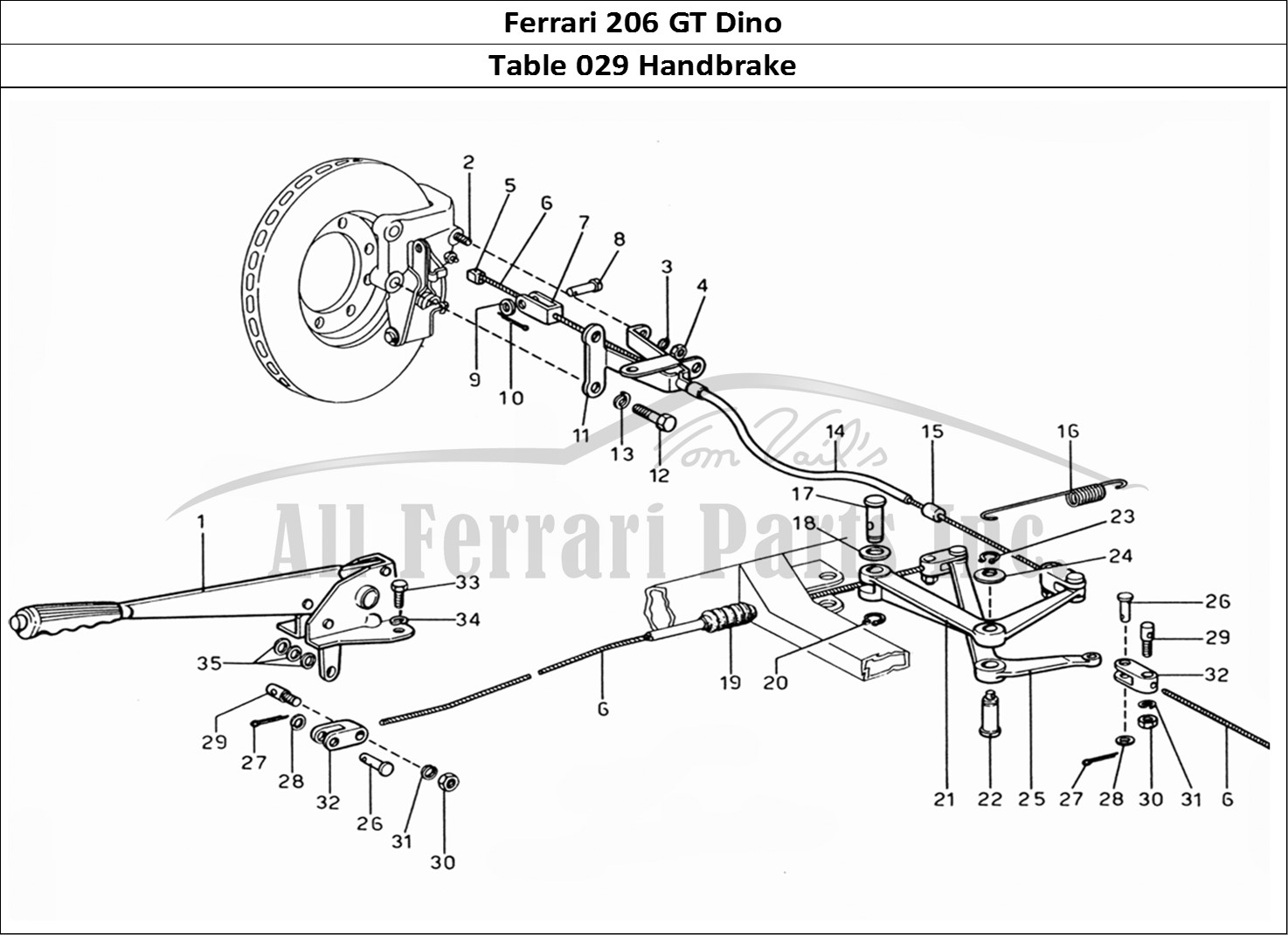 Ferrari Parts Ferrari 206 GT Dino (1969) Page 029 Hand Brakes Control