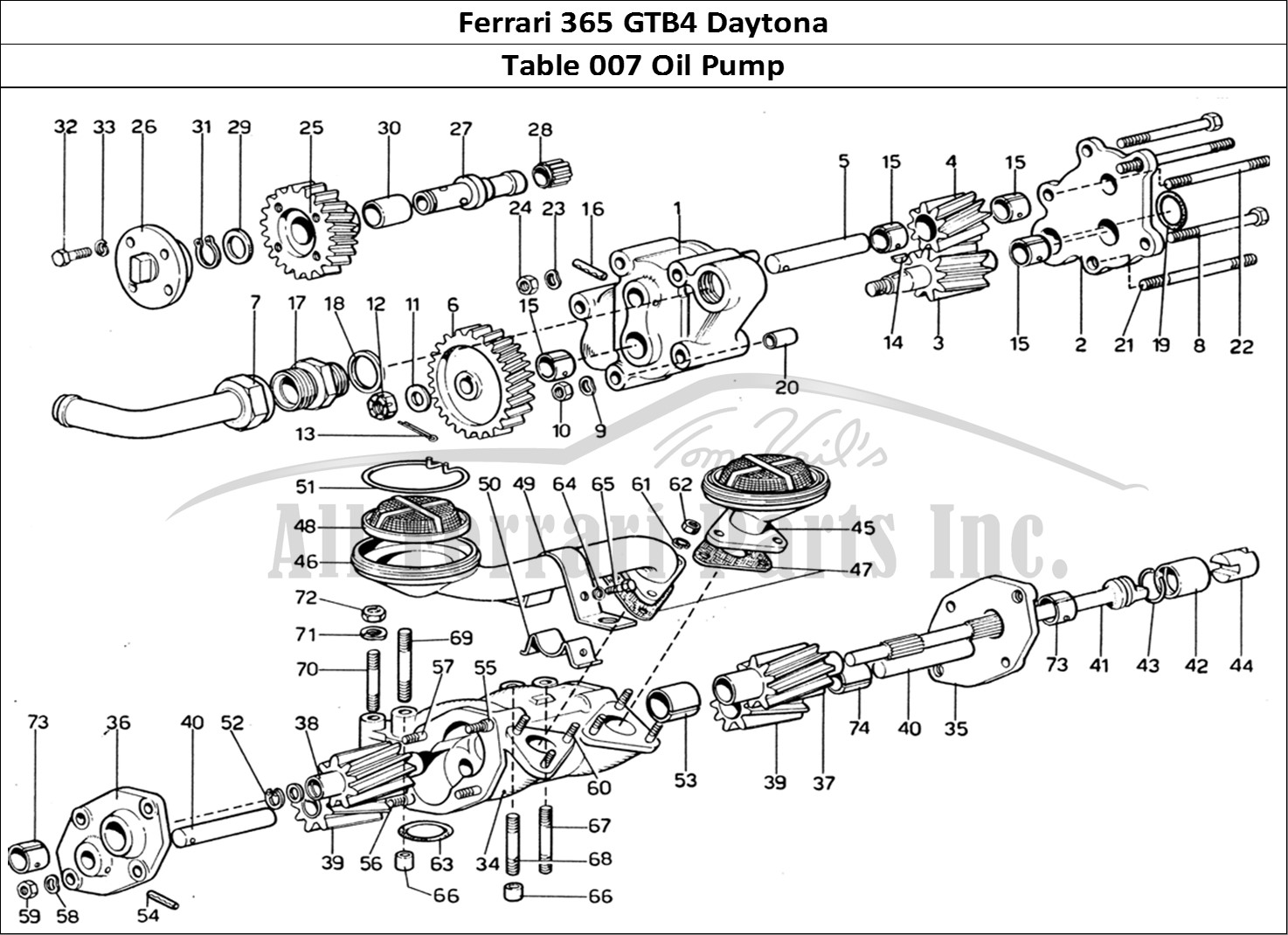 Ferrari Parts Ferrari 365 GTB4 Daytona (1969) Page 007 Engine Oil Pump