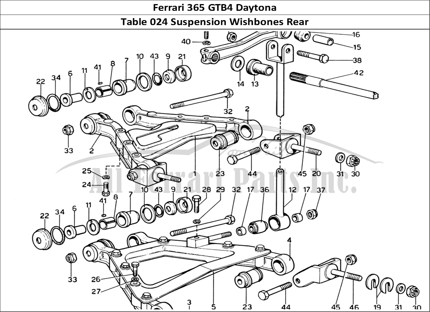 Ferrari Parts Ferrari 365 GTB4 Daytona (1969) Page 024 Rear Suspension