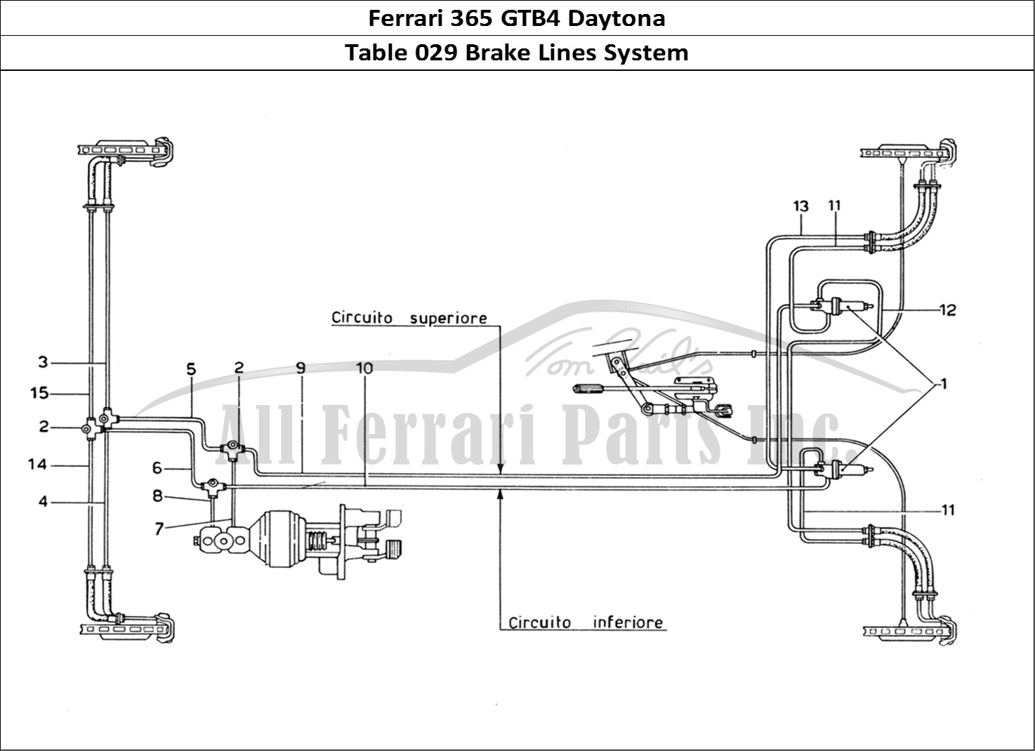 Ferrari Parts Ferrari 365 GTB4 Daytona (1969) Page 029 Brake Lines System