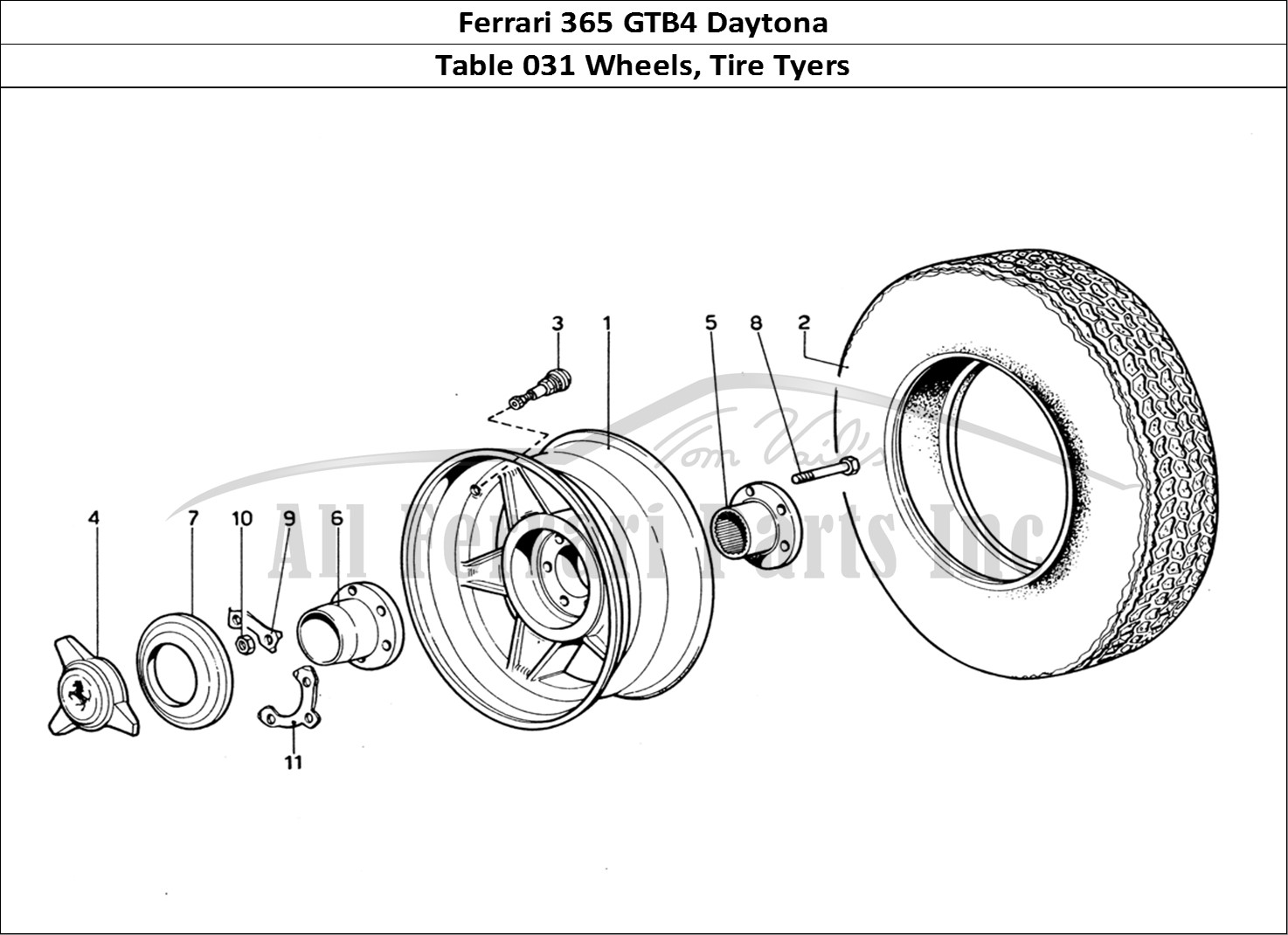Ferrari Parts Ferrari 365 GTB4 Daytona (1969) Page 031 Wheels & Tyres